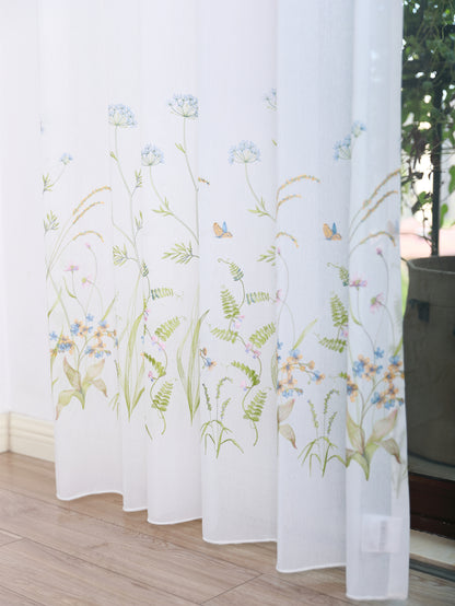 Japanese-designed embroidered lace curtains, privacy protection, heat insulation, sun protection, and UV resistance.CE3493NG