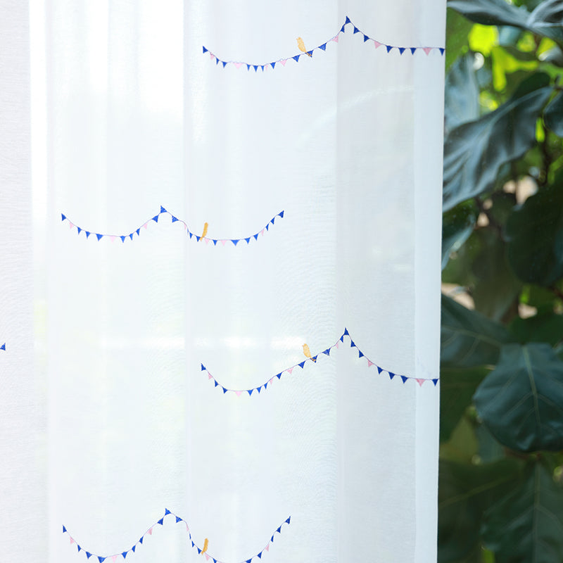 刺繍レースカーテン/Embroidered privacy gauze curtains, free door delivery【YX-0208】